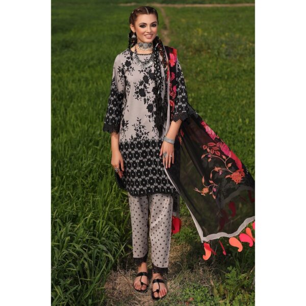 CHARIZMA 3-Piece Unstitched Printed Lawn Shirt with Embroidered Chiffon Dupatta and Trouser – Summer Collection