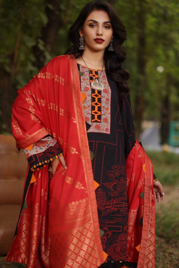 CHARIZMA 3-Piece Unstitched Signature Printed Linen Jacquard - Winter Collection - Image 2