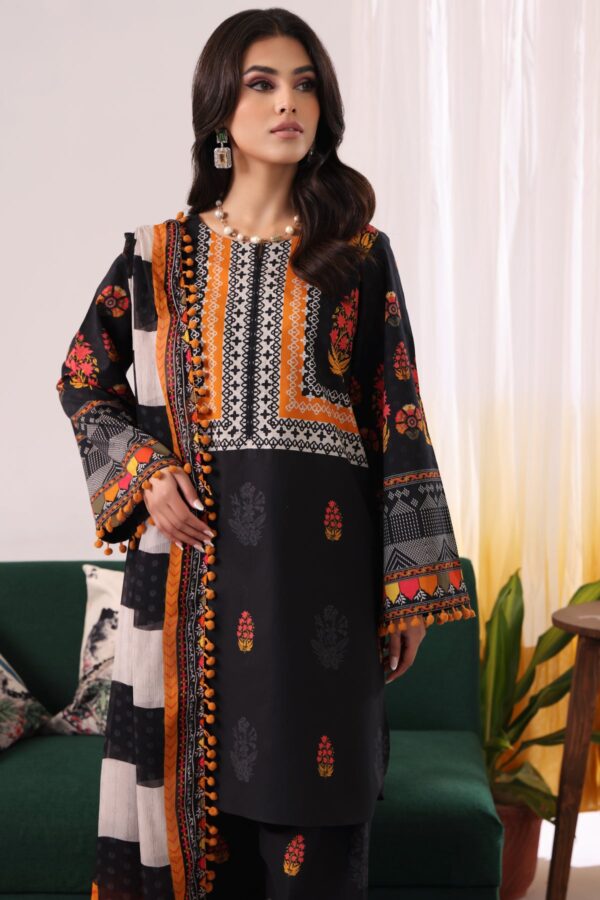 CHARIZMA 3-Piece Printed Lawn Shirt with Chiffon Dupatta and Trouser – Summer Collection - Image 3
